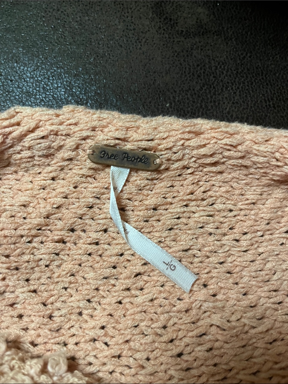 Free People Cuddle Up Pullover Sweater Cozy, Oversized Peach Loop-Knit - Picture 6 of 8